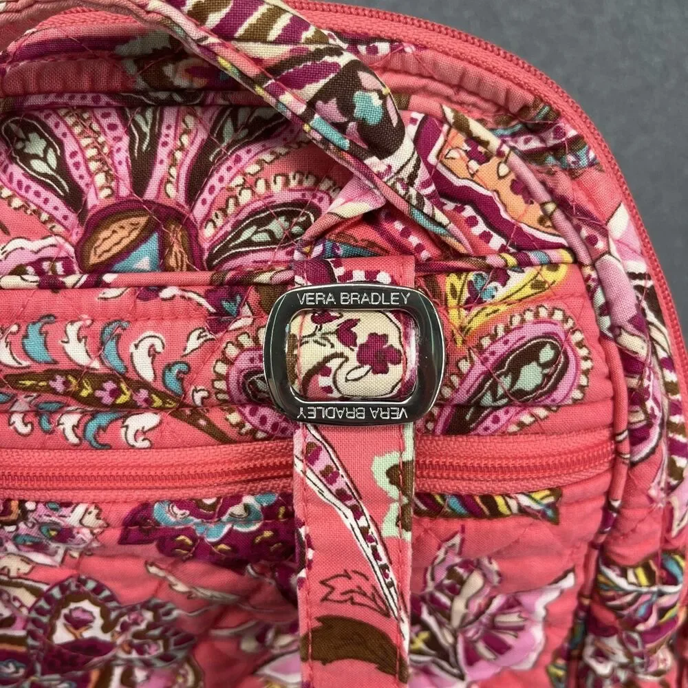 Vera‎ Bradley Quilted Back Pack Purse 6 Pockets School Bag 12